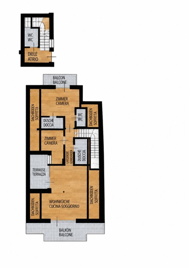 Dreizimmerwohnung in Dobbiaco – Toblach TO1103, 39034 Dobbiaco - Toblach, Apartment