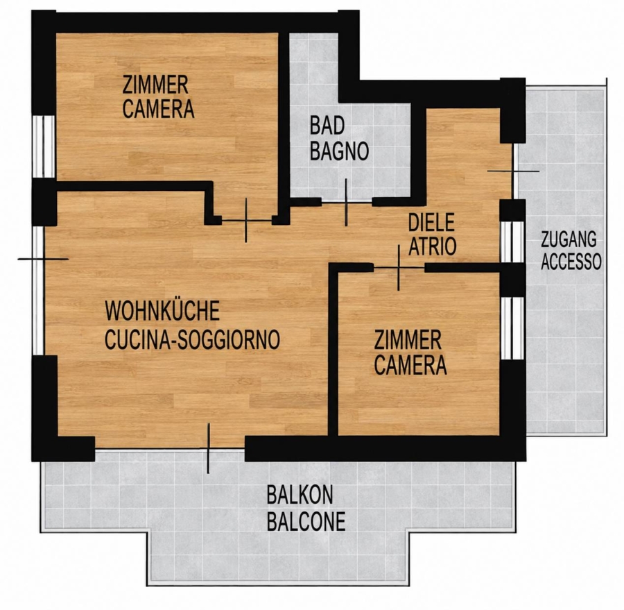 Dreizimmerwohnung in Dobbiaco – Toblach TO1104, 39034 Dobbiaco - Toblach, Apartment